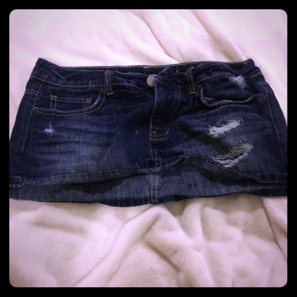 American eagle jean mini skirt